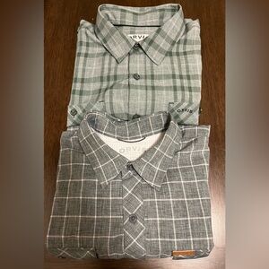 Lot of (2) Orvis Men’s Size Large Short Sleeve Performance Button Up Shirt